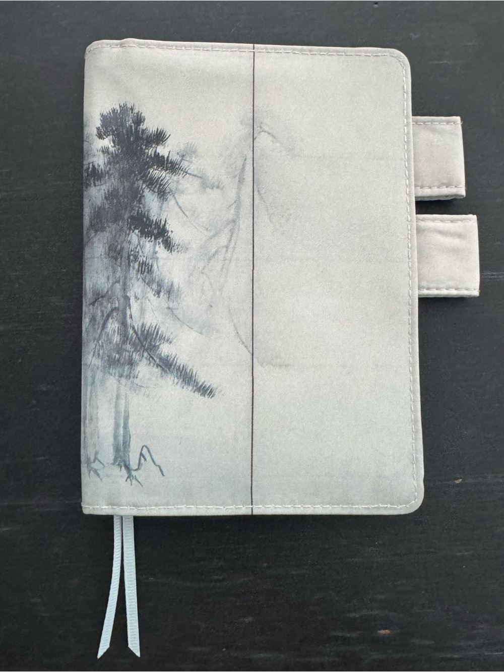 Hobonochi Gray Watercolor Tree planner Cover NEW